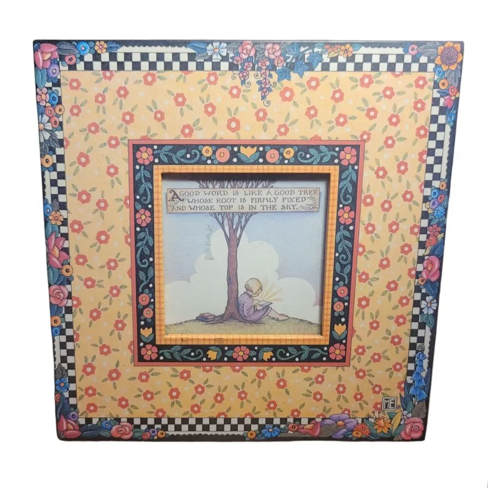 VINTAGE 1997 MARY ENGELBREIT GOOD WORD PAPER PICTURE PHOTO FRAME